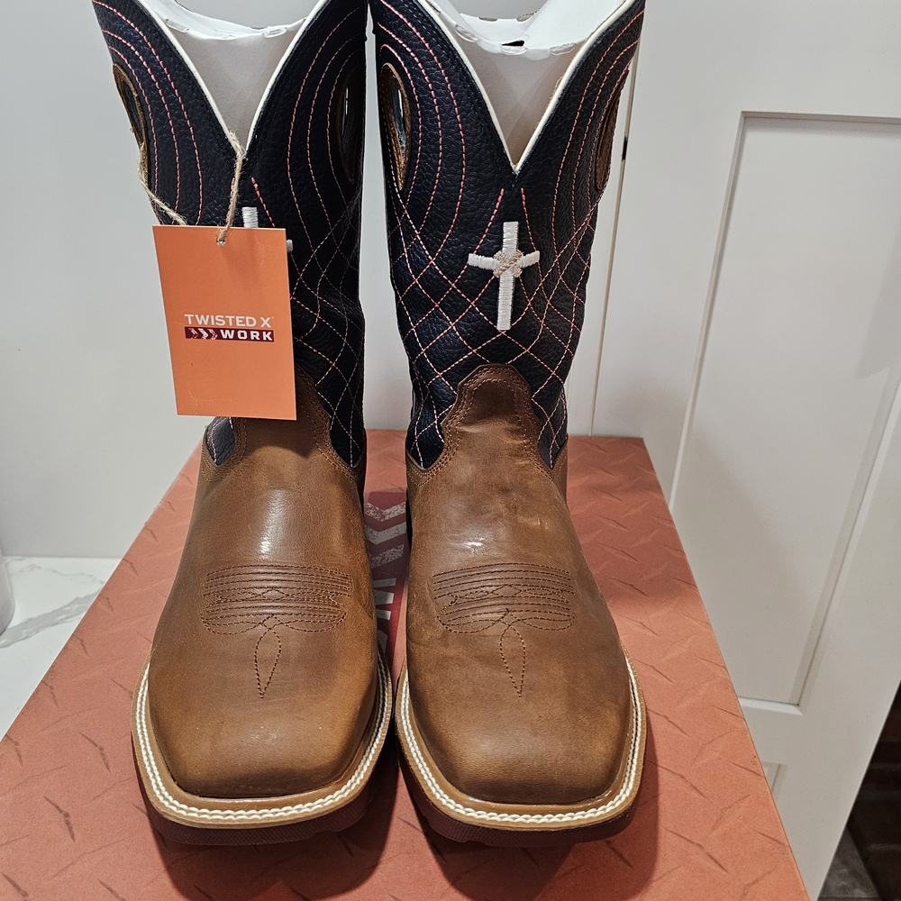Twisted X Men's Brown Western Work Boots Soft Toe. - Picture 5 of 6